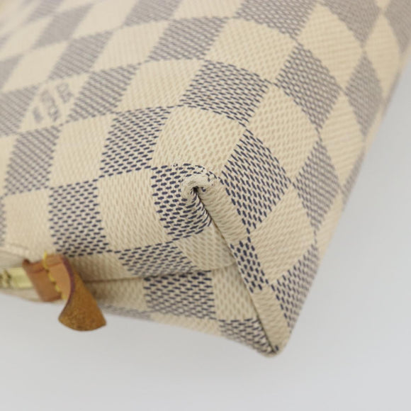 LOUIS VUITTON Damier Azur Pochette Cosmetic GM Pouch N23346 LV Auth 195602