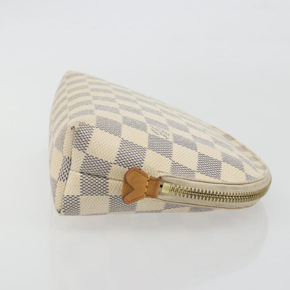 LOUIS VUITTON Damier Azur Pochette Cosmetic GM Pouch N23346 LV Auth 195602