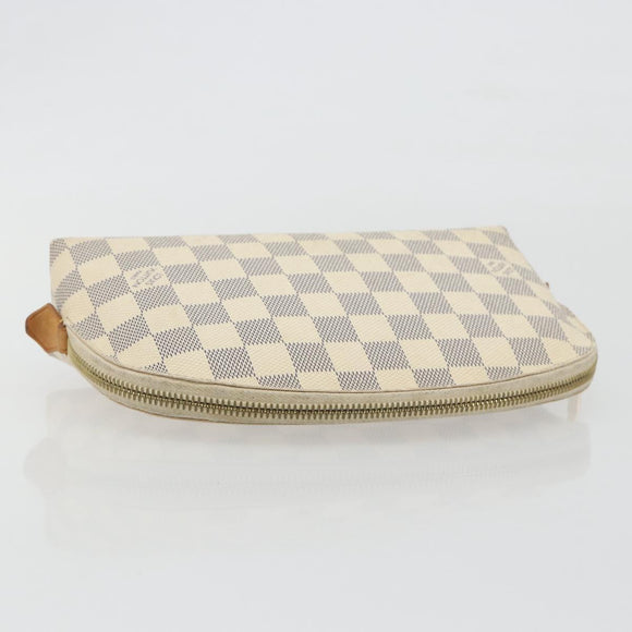 LOUIS VUITTON Damier Azur Pochette Cosmetic GM Pouch N23346 LV Auth 195602