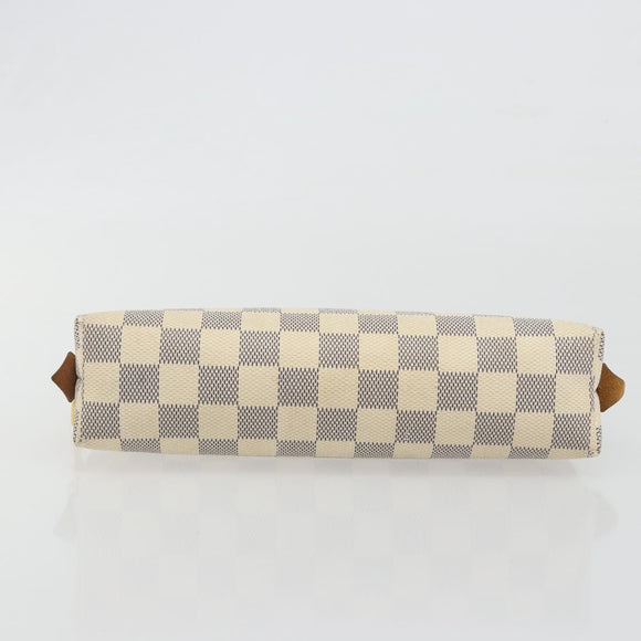 LOUIS VUITTON Damier Azur Pochette Cosmetic GM Pouch N23346 LV Auth 195602