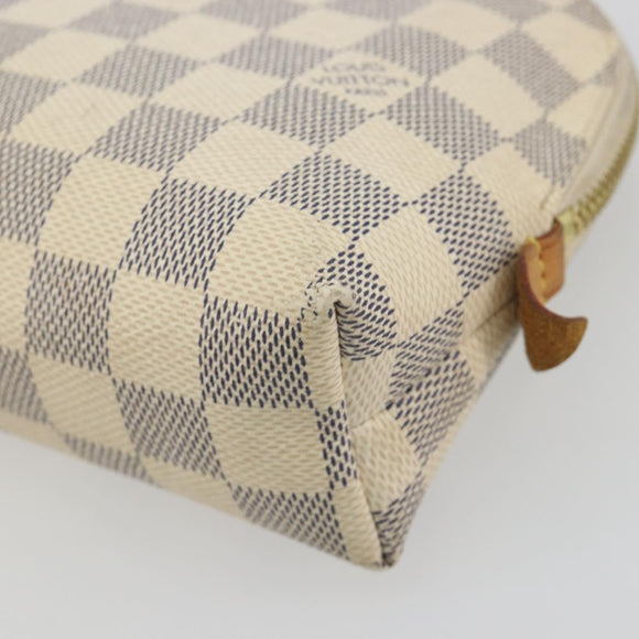 LOUIS VUITTON Damier Azur Pochette Cosmetic GM Pouch N23346 LV Auth 195602