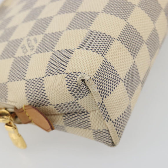 LOUIS VUITTON Damier Azur Pochette Cosmetic GM Pouch N23346 LV Auth 195602