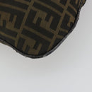 FENDI Zucca Canvas Shoulder Bag Brown Black Auth 195603-16