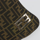 FENDI Zucca Canvas Shoulder Bag Brown Black Auth 195603-17
