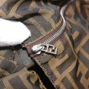 FENDI Zucca Canvas Shoulder Bag Brown Black Auth 195603-21