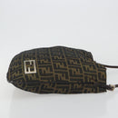 FENDI Zucca Canvas Shoulder Bag Brown Black Auth 195603-3