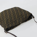 FENDI Zucca Canvas Shoulder Bag Brown Black Auth 195603-6