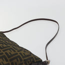 FENDI Zucca Canvas Shoulder Bag Brown Black Auth 195603-8
