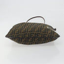 FENDI Zucca Canvas Shoulder Bag Brown Black Auth 195603-5