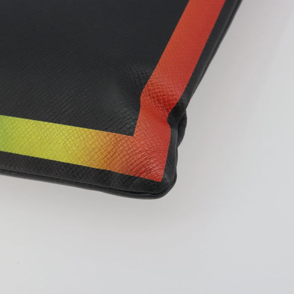 LOUIS VUITTON taiga rainbow Chain Pochette A4 Bag Black M30347 LV Auth 195606A