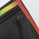 LOUIS VUITTON taiga rainbow Chain Pochette A4 Bag Black M30347 LV Auth 195606A-12