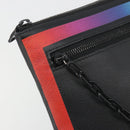 LOUIS VUITTON taiga rainbow Chain Pochette A4 Bag Black M30347 LV Auth 195606A-13