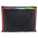 LOUIS VUITTON taiga rainbow Chain Pochette A4 Bag Black M30347 LV Auth 195606A-2