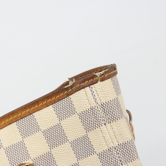 LOUIS VUITTON Damier Azur Neverfull MM Tote Bag N41605 LV Auth 195607