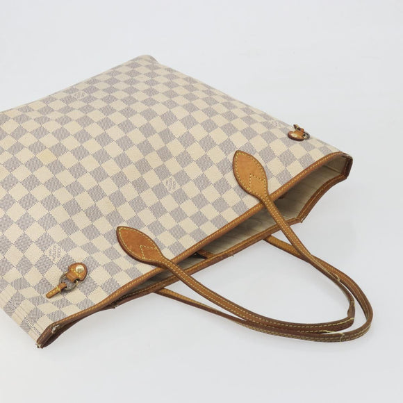 LOUIS VUITTON Damier Azur Neverfull MM Tote Bag N41605 LV Auth 195607