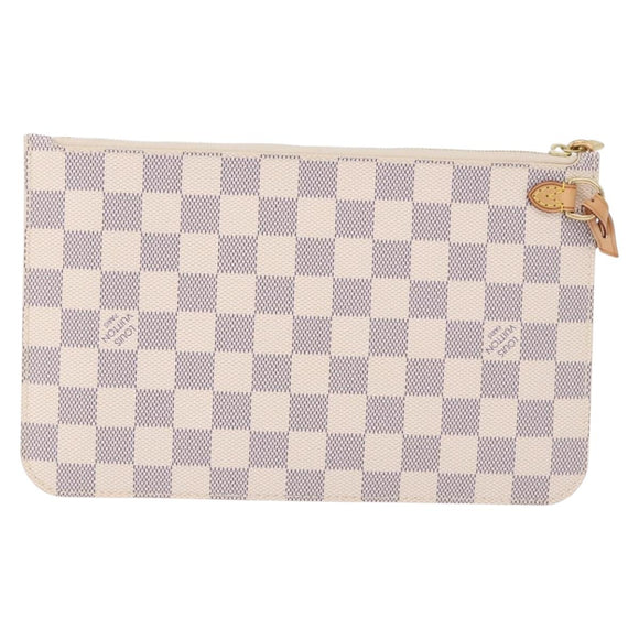 LOUIS VUITTON Damier Azur Neverfull MM Pouch Pouch LV Auth 195608V