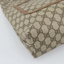 GUCCI GG Supreme Web Sherry Line Tote Bag PVC Beige Gold Auth 195609-14