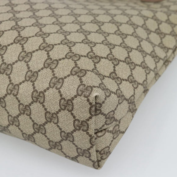 GUCCI GG Supreme Web Sherry Line Tote Bag PVC Beige Gold Auth 195609