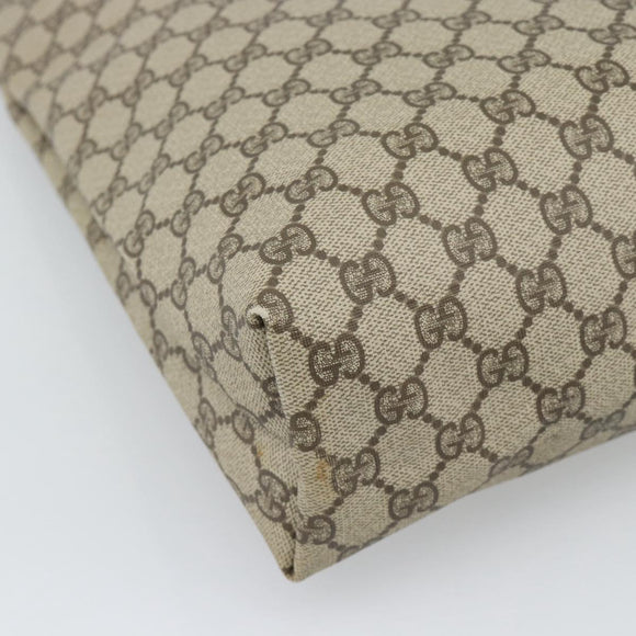 GUCCI GG Supreme Web Sherry Line Tote Bag PVC Beige Gold Auth 195609