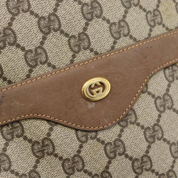 GUCCI GG Supreme Web Sherry Line Tote Bag PVC Beige Gold Auth 195609