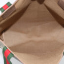GUCCI GG Supreme Web Sherry Line Tote Bag PVC Beige Gold Auth 195609-10