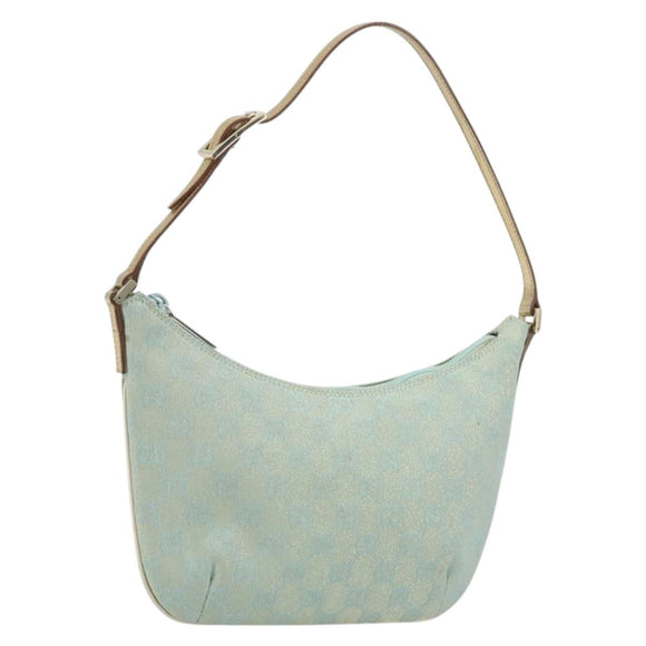 GUCCI GG Canvas Shoulder Bag Light Blue Gold 005 0813 Auth 195610A