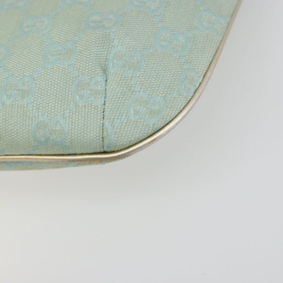 GUCCI GG Canvas Shoulder Bag Light Blue Gold 005 0813 Auth 195610A