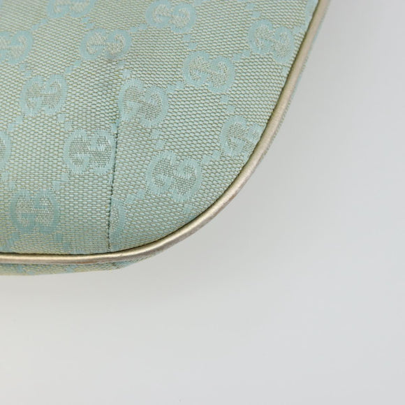 GUCCI GG Canvas Shoulder Bag Light Blue Gold 005 0813 Auth 195610A