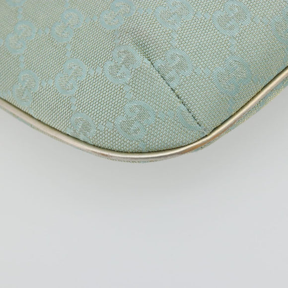 GUCCI GG Canvas Shoulder Bag Light Blue Gold 005 0813 Auth 195610A
