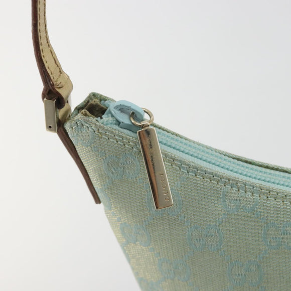 GUCCI GG Canvas Shoulder Bag Light Blue Gold 005 0813 Auth 195610A