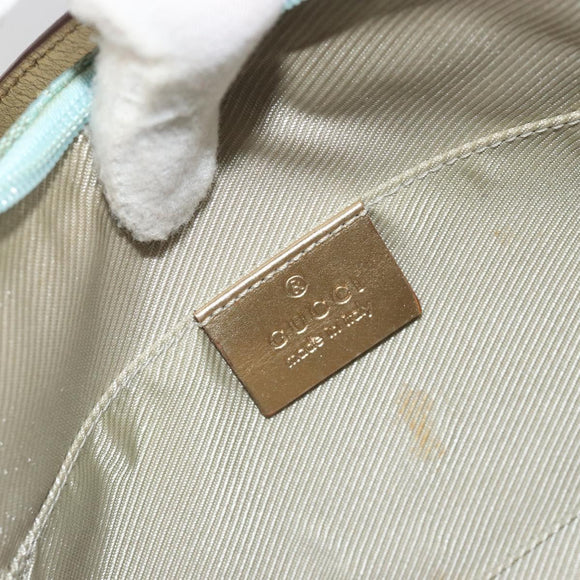 GUCCI GG Canvas Shoulder Bag Light Blue Gold 005 0813 Auth 195610A