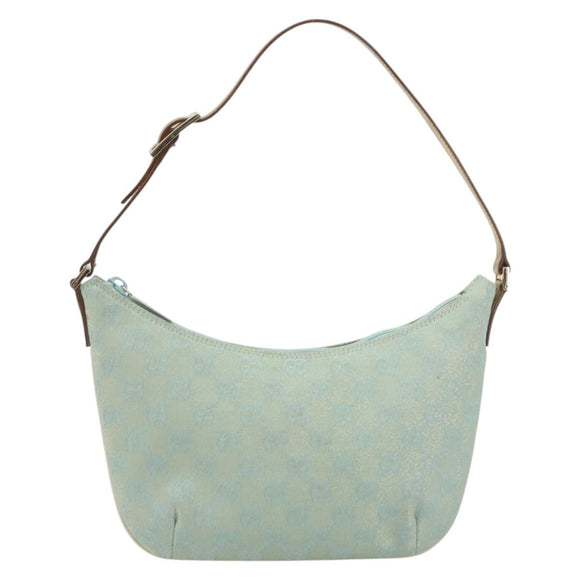 GUCCI GG Canvas Shoulder Bag Light Blue Gold 005 0813 Auth 195610A