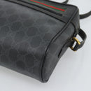 GUCCI GG Supreme Web Sherry Line Bag PVC Black Gold 72 02 088 Auth 195611-10