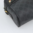 GUCCI GG Supreme Web Sherry Line Bag PVC Black Gold 72 02 088 Auth 195611-11
