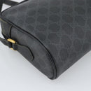 GUCCI GG Supreme Web Sherry Line Bag PVC Black Gold 72 02 088 Auth 195611-13