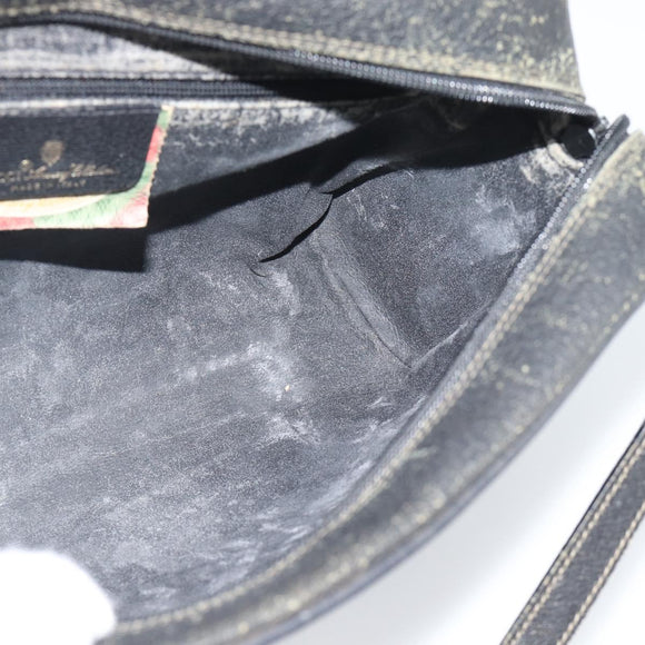 GUCCI GG Supreme Web Sherry Line Bag PVC Black Gold 72 02 088 Auth 195611