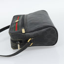 GUCCI GG Supreme Web Sherry Line Bag PVC Black Gold 72 02 088 Auth 195611-4