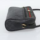 GUCCI GG Supreme Web Sherry Line Bag PVC Black Gold 72 02 088 Auth 195611-5