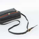GUCCI GG Supreme Web Sherry Line Bag PVC Black Gold 72 02 088 Auth 195611-7