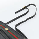 GUCCI GG Supreme Web Sherry Line Bag PVC Black Gold 72 02 088 Auth 195611-8