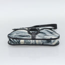 Salvatore Ferragamo Gancini Shoulder Bag Nylon Gray Silver Auth 195614A-9
