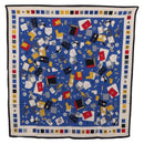 CHANEL Scarf Silk Blue CC Auth 195615V-11