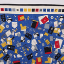 CHANEL Scarf Silk Blue CC Auth 195615V-13