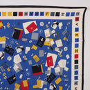 CHANEL Scarf Silk Blue CC Auth 195615V-14