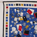 CHANEL Scarf Silk Blue CC Auth 195615V-2