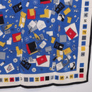 CHANEL Scarf Silk Blue CC Auth 195615V-20