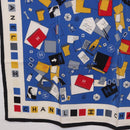 CHANEL Scarf Silk Blue CC Auth 195615V-8