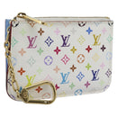 LOUIS VUITTON Monogram Multicolor Pochette Cles NM White M93733 LV Auth 195617V-1