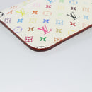 LOUIS VUITTON Monogram Multicolor Pochette Cles NM White M93733 LV Auth 195617V-16