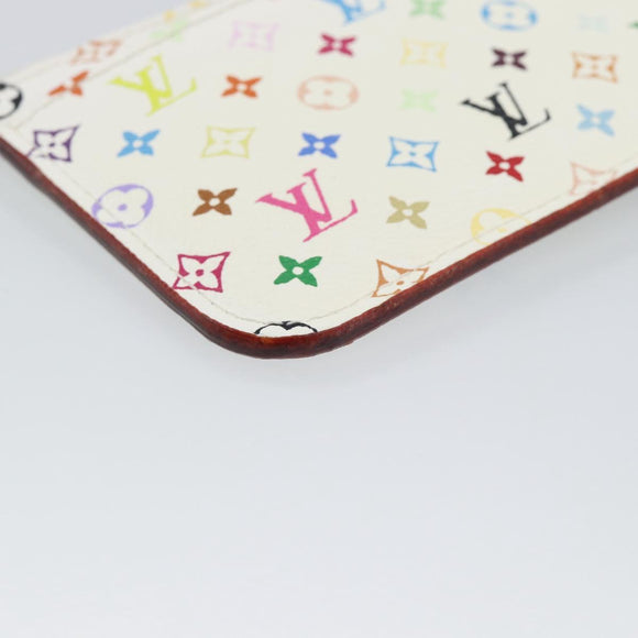 LOUIS VUITTON Monogram Multicolor Pochette Cles NM White M93733 LV Auth 195617V